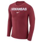 Men's Nike Arkansas Razorbacks Marled Long-sleeve Dri-fit Tee, Size: Small, Red