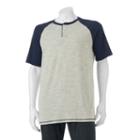 Big & Tall Urban Pipeline&reg; Max Flex Classic-fit Heathered Henley, Men's, Size: M Tall, Blue