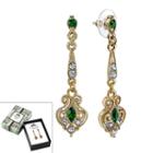 Downton Abbey Filigree Linear Drop Earrings, Women's, Green