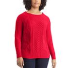 Plus Size Chaps Cable-knit Crewneck Sweater, Women's, Size: 2xl, Red