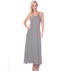 Women's White Mark Striped Maxi Dress, Size: L/xl, Black