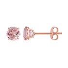 10k Rose Gold Morganite Stud Earrings, Women's, Pink
