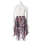 Juniors' Almost Famous Lace & Print Halter Dress, Teens, Size: Large, Yellow Oth