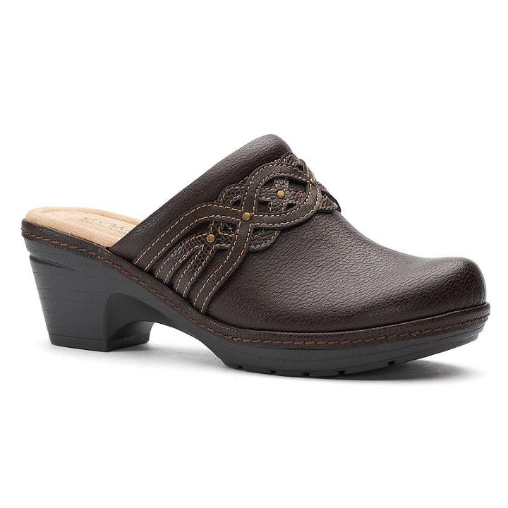 Croft & Barrow&reg; Dame Women's Ortholite Clogs, Size: 9 Wide, Brown