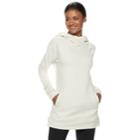 Women's Tek Gear&reg; Fleece Raglan Tunic Hoodie, Size: Medium, Light Grey