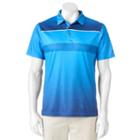 Men's Grand Slam Classic-fit Ombre-striped Driflow Performance Golf Polo, Size: Large, Blue Other