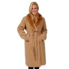Plus Size Excelled Faux-wool Swing Coat, Women's, Size: 1xl, Lt Brown