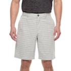 Men's Marc Anthony Slim-fit Texture-striped Flat-front Shorts, Size: 38, Med Grey