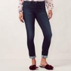 Women's Lc Lauren Conrad Cuffed Ankle Skinny Jeans, Size: 10, Dark Blue