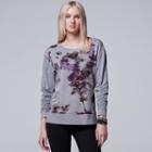 Women's Simply Vera Vera Wang Embellished Floral Top, Size: Medium, White