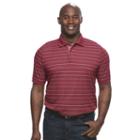 Big & Tall Croft & Barrow&reg; True Comfort Classic-fit Cool & Dry Striped Performance Polo, Men's, Size: 2xb, Dark Red