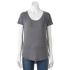 Juniors' So&reg; Raglan Short Sleeve Tee, Girl's, Size: Medium, Grey (charcoal)