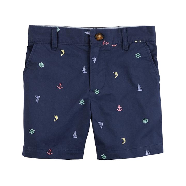 Boys 4-8 Carter's Schiffli Flat Front Khaki Shorts, Size: 4, Blue (navy)