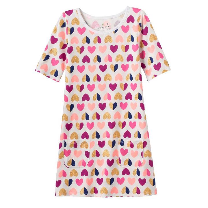 Girls 4-7 Jumping Beans® Printed Pocket Dress, Size: 4, White Oth