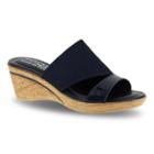 Tuscany By Easy Street Adagio Women's Wedge Sandals, Size: 5.5 Med, Blue (navy)