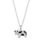 Silver Tone Crystal Cow Pendant Necklace, Women's, Black
