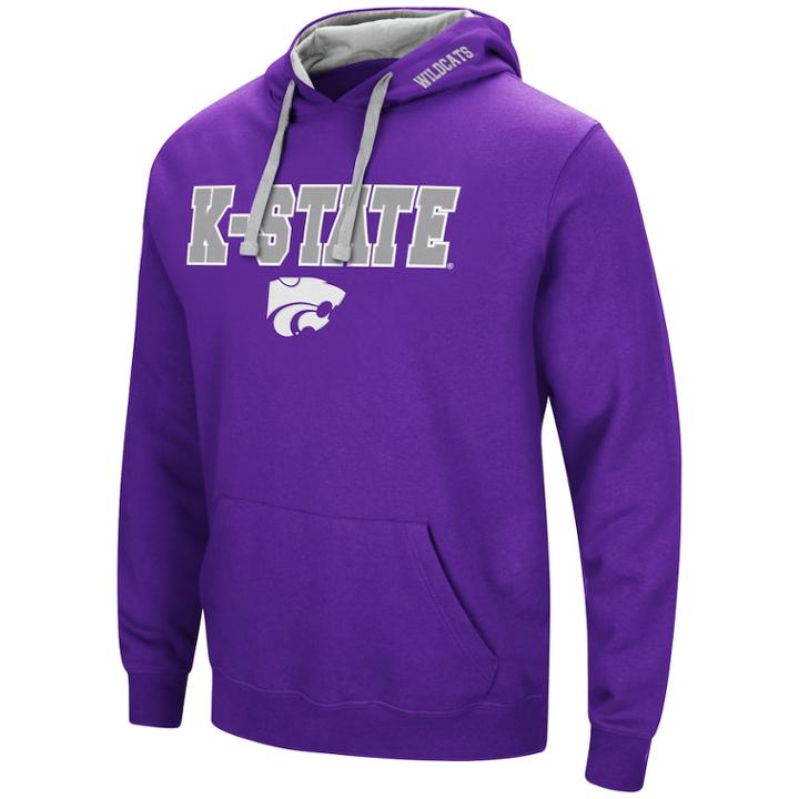 Men's Kansas State Wildcats Pullover Fleece Hoodie, Size: Small, Drk Purple