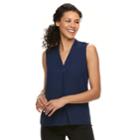 Women's Dana Buchman Pleated Sleeveless Top, Size: Xxl, Blue (navy)