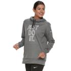 Women's Nike Therma Training Just Do It Graphic Hoodie, Size: Small, Grey (charcoal)