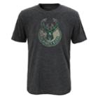Boys 8-20 Milwaukee Bucks Distressed Logo Tee, Size: L 14-16, Grey (charcoal)