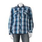 Big & Tall Rock & Republic Classic-fit Plaid Roll-tab Button-down Shirt, Men's, Size: Xl Tall, Dark Blue