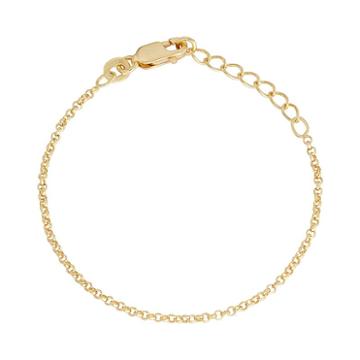 Junior Jewels Kids' Sterling Silver Rolo Chain Bracelet, Girl's, Size: 4.5, Yellow