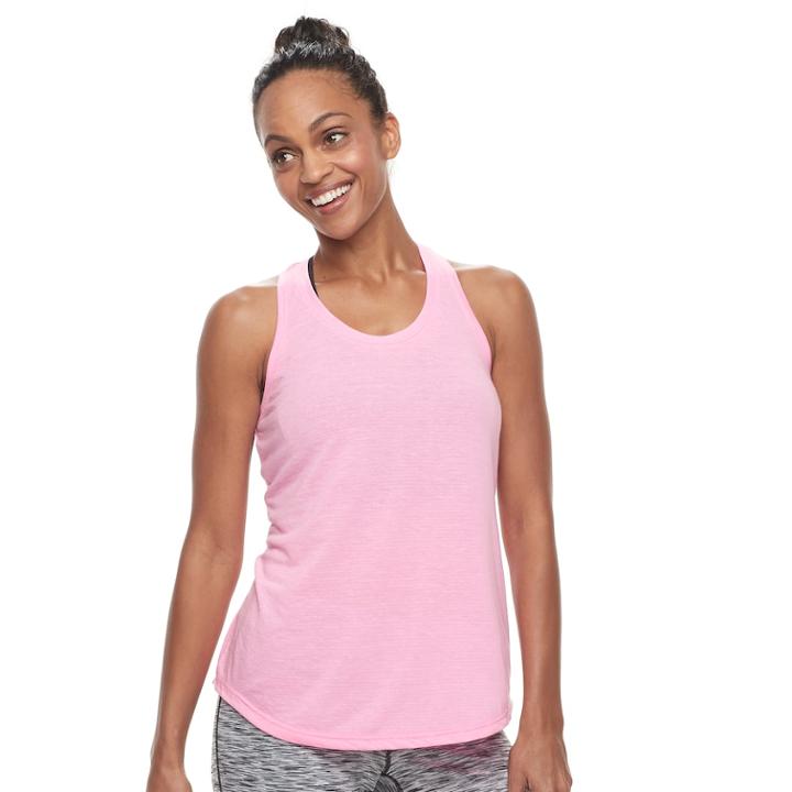 Women's Petite Tek Gear&reg; Racer Back Tank, Size: M Petite, Brt Pink