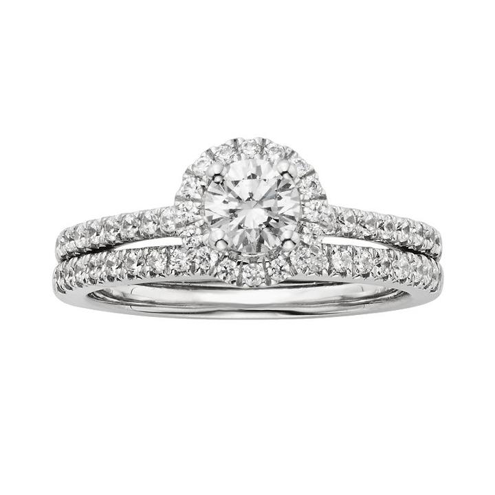 Igl Certified Diamond Engagement Ring Set In 14k White Gold (1 Ct. T.w.), Women's, Size: 9