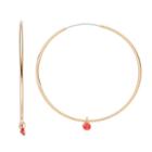 Lc Lauren Conrad Round Stone Drop Nickel Free Hoop Earrings, Women's, Red