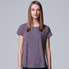 Women's Simply Vera Vera Wang Jacquard Tee, Size: Xl, Drk Purple