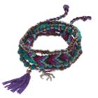 Mudd&reg; Unicorn & Tassel Beaded Stretch Bracelet Set, Women's, Purple