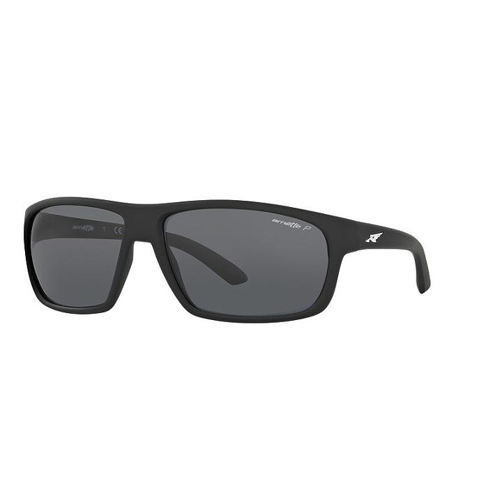 Arnette An4225 64mm Burnout Rectangle Polarized Sunglasses, Men's, Dark Grey