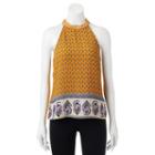 Juniors' About A Girl Mixed-media Print Tank, Size: Large, Med Yellow