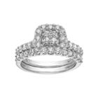 Simply Vera Vera Wang 14k White Gold 1 Carat T.w. Cluster Cushion Halo Engagement Ring Set, Women's, Size: 7
