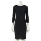 Women's Apt. 9&reg; Ribbed Metallic Shift Dress, Size: 6, Black