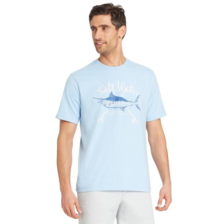 Big & Tall Izod Saltwater Graphic Tee, Men's, Size: Xl Tall, Light Blue