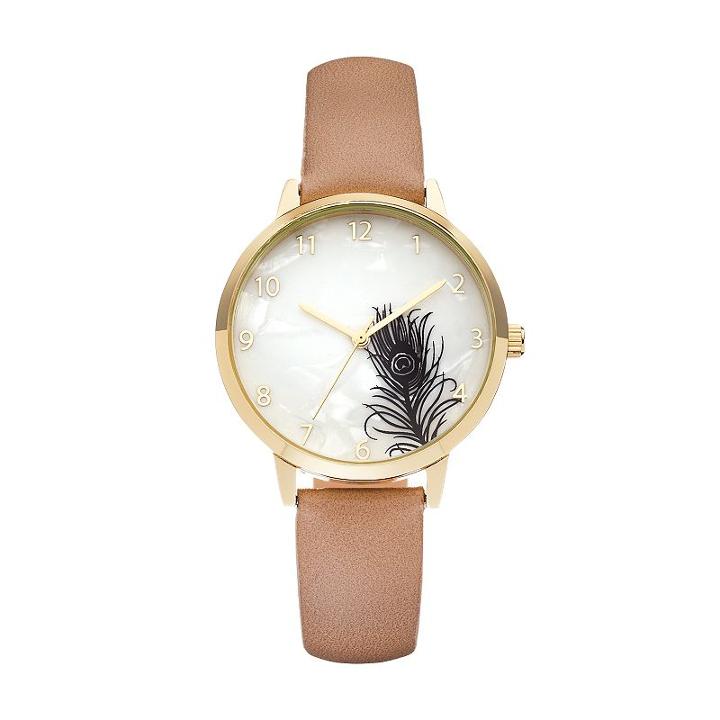 Women's Feather Watch, Size: Medium, Brown