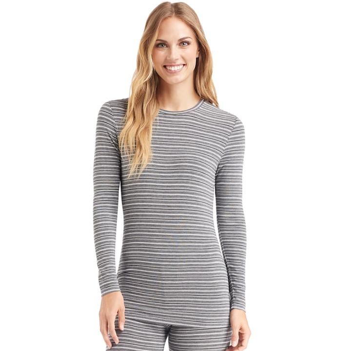 Women's Cuddl Duds Softwear Crewneck Top, Size: Regular, Grey