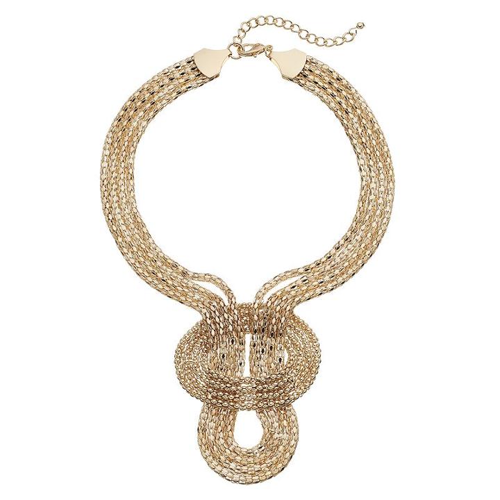 Multi Strand Looped Statement Necklace, Women's, Gold