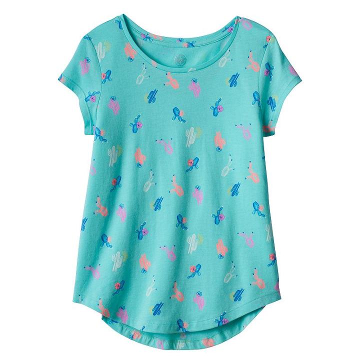 Girls 7-16 So&reg; Short Sleeve Curve Hem Tee, Girl's, Size: 14, Brt Green