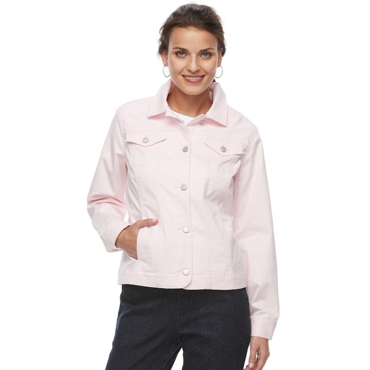 Petite Croft & Barrow&reg; Jacket, Women's, Size: Xl Petite, Brt Pink