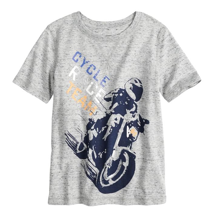 Boys 4-7x Sonoma Goods For Life&trade; Foiled Motorcycle Graphic Tee, Size: 7, Light Grey
