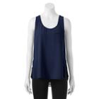 Juniors' My Michelle Zipper Accent Tank Top, Teens, Size: Small, Blue