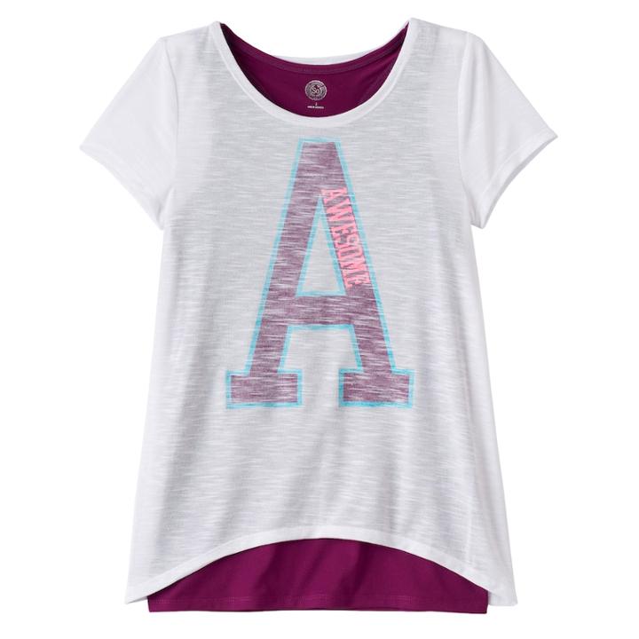 Girls Plus Size Double Layer Tulip Back Tank Top Tee, Size: 16 1/2, White