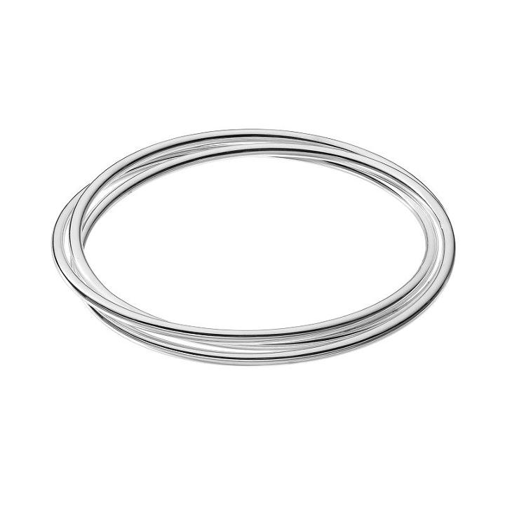Sterling Silver Interlock Bangle Bracelet, Women's, Size: 7.5