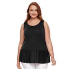 Plus Size Apt. 9&reg; Pleated Peplum Tank Top, Women's, Size: 4xl, Black