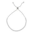 Sterling Silver Cubic Zirconia Lariat Bracelet, Women's, Size: 7.5, White