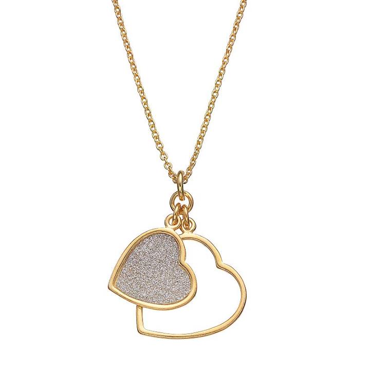 Sterling Silver Heart Pendant Necklace, Women's, Size: 18, Yellow