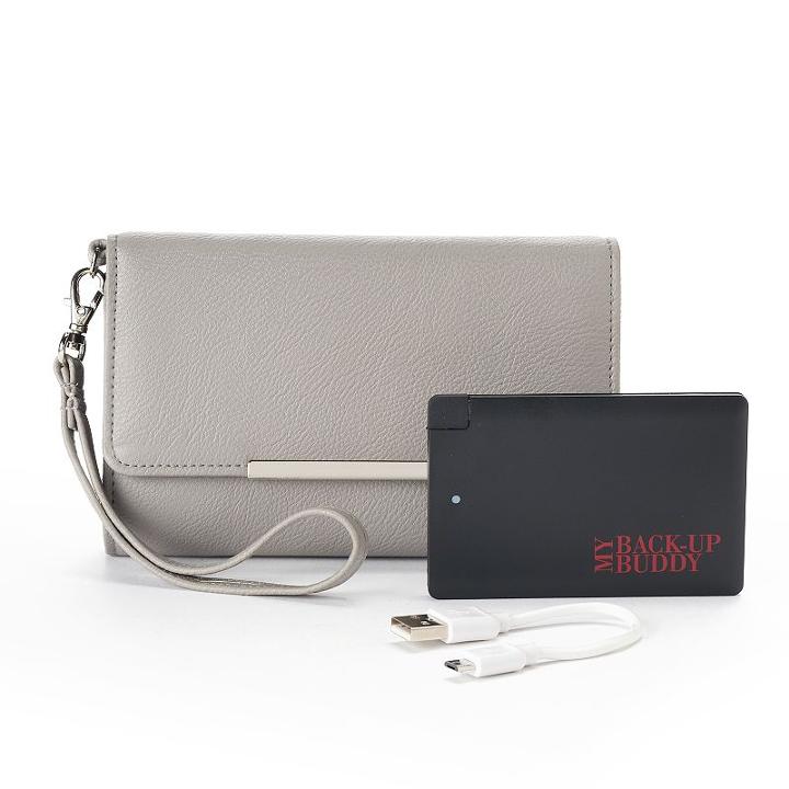 Apt. 9&reg; Carli Rfid-blocking Phone Charging Wristlet, Women's, Grey