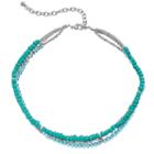 Aqua Beaded Multi Strand Choker Necklace, Women's, Turq/aqua